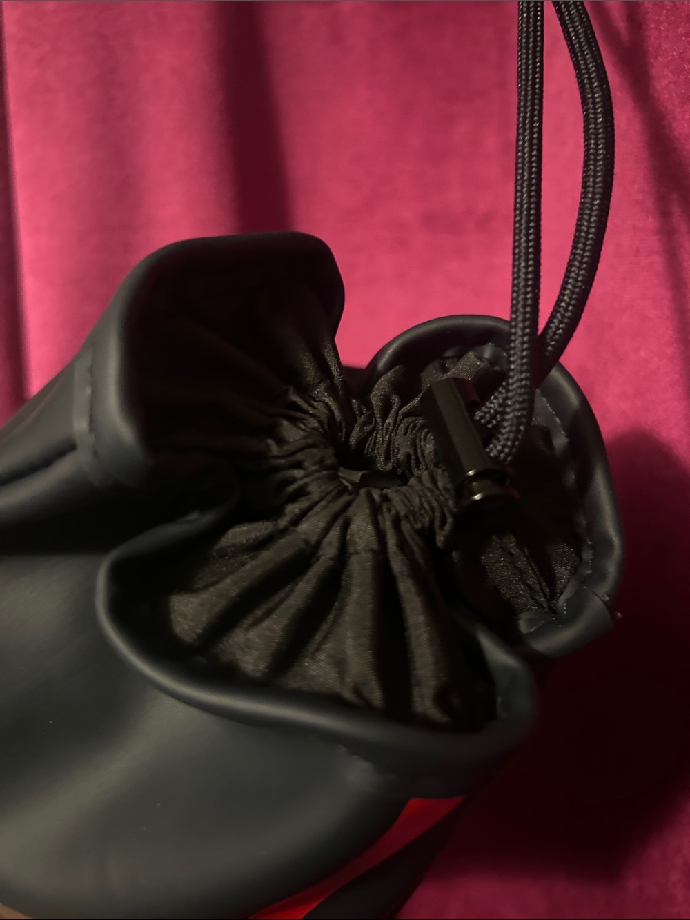 Prada Black Drawstring Toiletry Pouch with Red Stripe - Picture 6 of 9